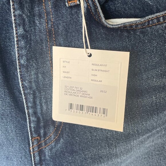 TOTEME High Rise Slim Straight Leg Jeans Womens 26/32 Dark Vintage Denim - Picture 5 of 9